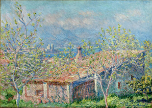 春日乡村小屋油画