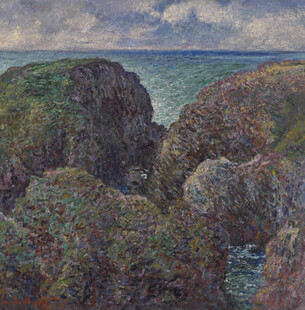 海岸悬崖海景油画
