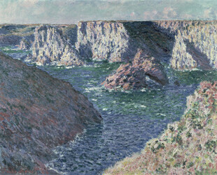 海岸悬崖风景油画