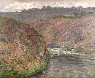 郊野河畔风景油画