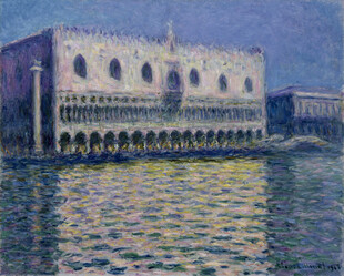 威尼斯水岸建筑油画