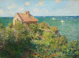 海边小屋风景油画