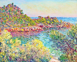 点彩派滨海风景油画