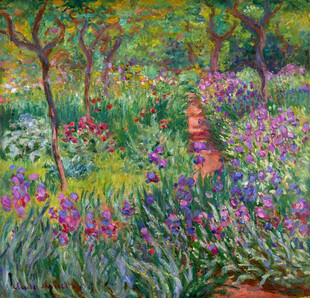 鸢尾花园印象派油画