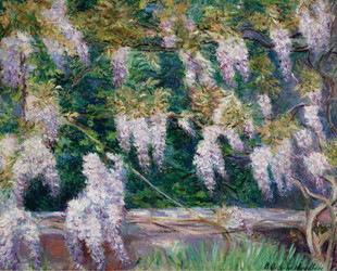 紫藤花印象风景油画