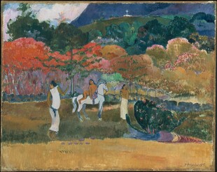 塔希提风情风景油画