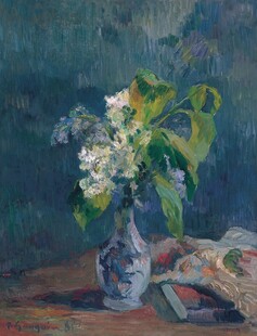 瓶花静物油画