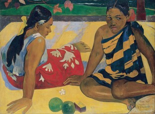 热带风情人物油画