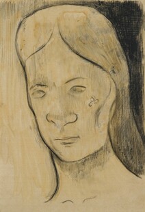 复古女性头像素描