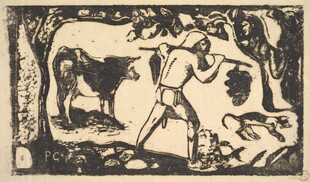 古代农耕劳作版画