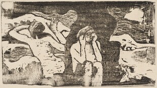 复古黑白人物版画
