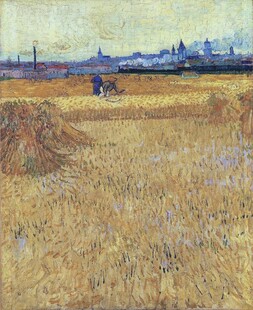 郊野麦田风景油画