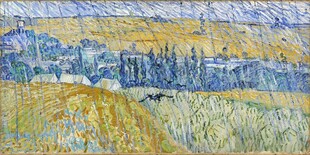 金色麦田风景油画