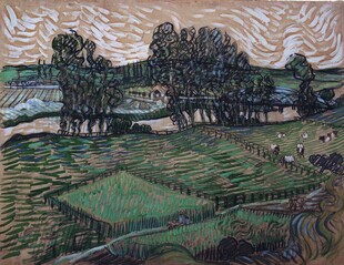 梵高乡村风景油画