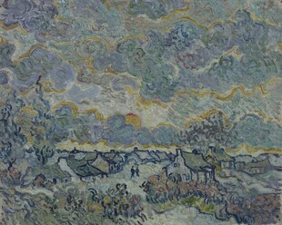 黄昏乡村风景油画
