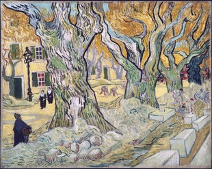 梵高乡村街景油画