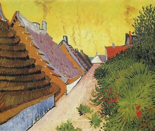 乡村小路风景油画