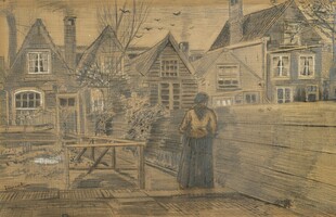 复古欧式小镇街景画作