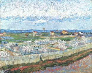 点彩派郊野湿地风景油画