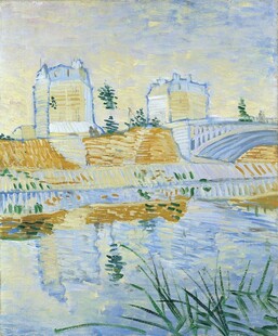 河畔水岸风景油画