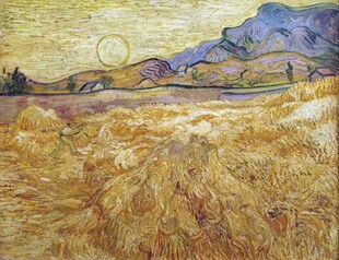 梵高麦田风景油画