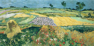 梵高郊野麦田风景油画