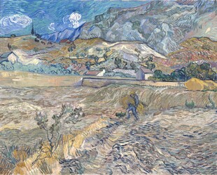 梵高风格田野风景油画