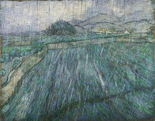 雨雾郊野田园油画
