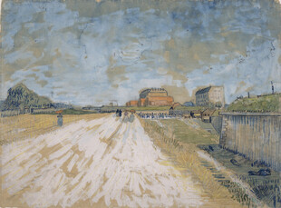 郊野乡道风景油画