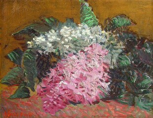 丁香花卉静物油画