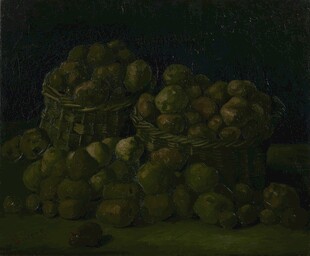 暗调水果静物油画