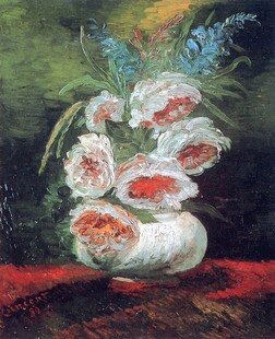 手绘花卉静物油画