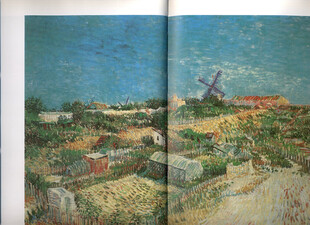郊野风车风景油画