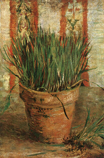 盆栽绿植静物油画