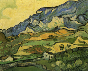 梵高风格山野风景油画
