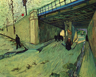 梵高铁路桥风景油画