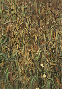 印象派麦田风景油画