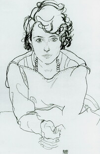 女性人物线描肖像