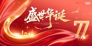 盛世华诞77周年展板