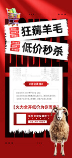 薅羊毛秒杀促销活动海报