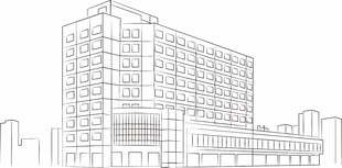 高层楼宇建筑线稿