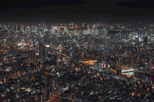 城市夜景高空俯瞰