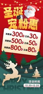 圣诞宠粉惠促销海报