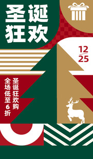 圣诞狂欢促销海报