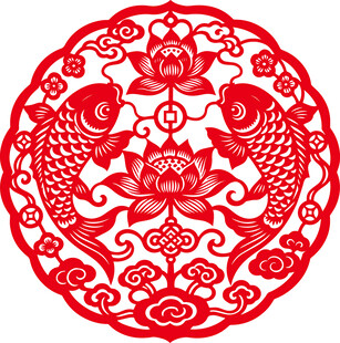 连年有余吉祥剪纸