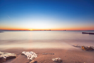 海边黄昏晚霞风景