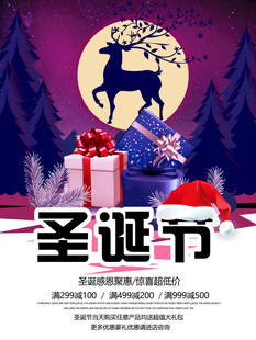 圣诞节促销宣传海报