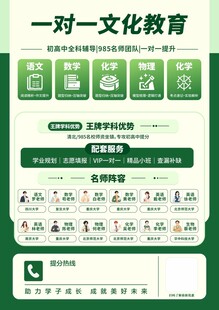 一对一文化教育宣传海报
