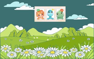 春日郊野卡通风景插画