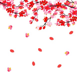 手绘梅花背景